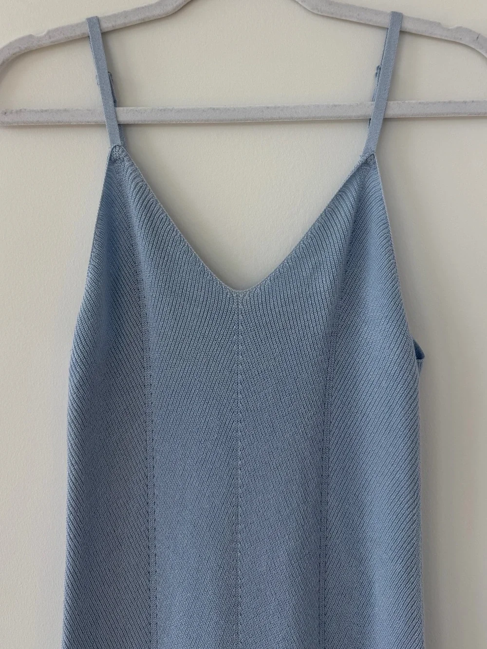 Light Blue Ribbed Maxi Dress - Picture 3 of 4